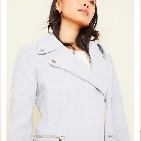 Ann Taylor Women’s Quilted Moto Style Jacket Zip-Up Career Casual NWT Size Small - Picture 5 of 7